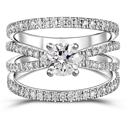 Кольцо из белого золота с бриллиантами