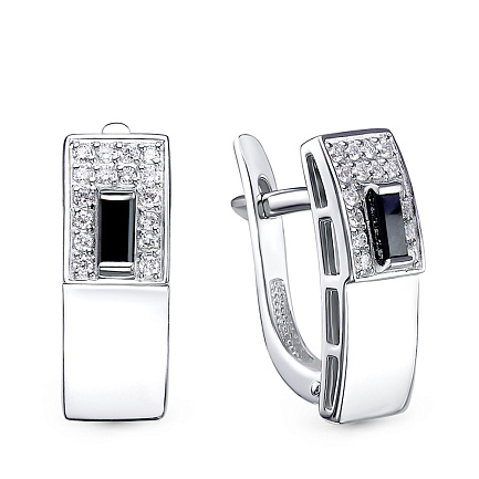 Серьги из белого золота с бриллиантами