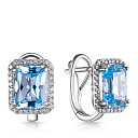 Серьги с английским замком из белого золота с бриллиантами