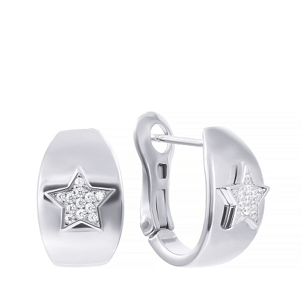 Серьги из серебра с фианитом