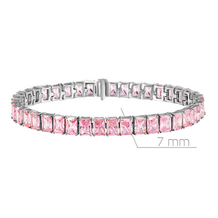 Браслет декоративный из серебра с фианитом