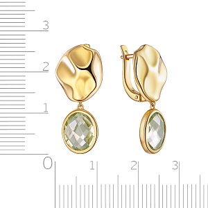 Серьги с английским замком из желтого золота