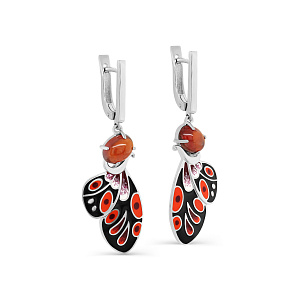 Серьги с английским замком из серебра