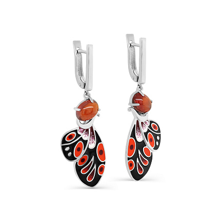 Серьги с английским замком из серебра