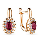 Серьги с английским замком из красного золота с бриллиантами