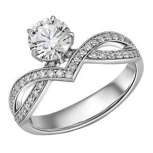 Кольцо из белого золота с бриллиантами