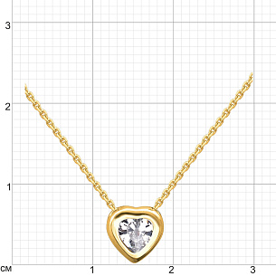 Колье из желтого золота с фианитом