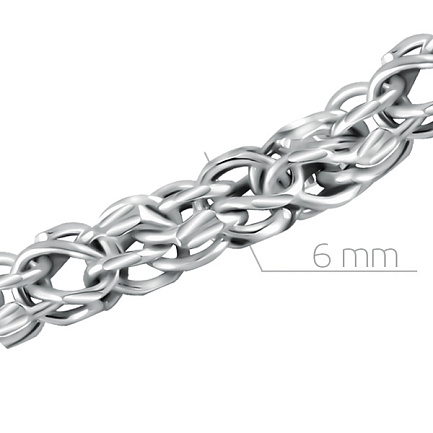 Цепь ручной работы из серебра, плетение анаконда