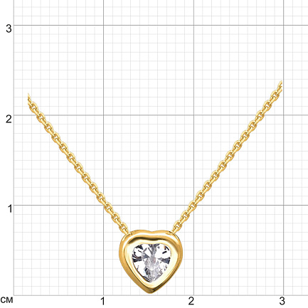 Колье из желтого золота с фианитом