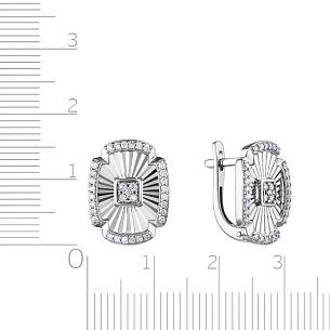 Серьги с английским замком из белого золота с бриллиантом