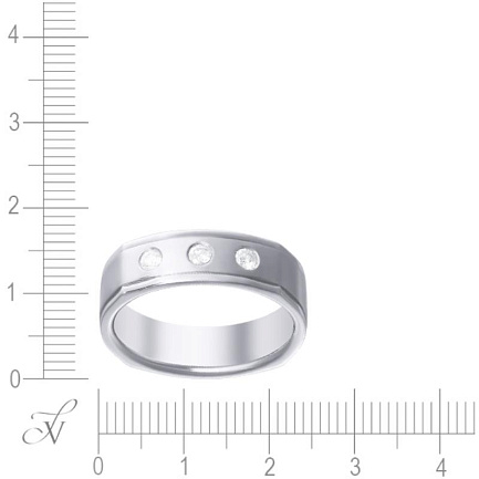 Кольцо обручальное из белого золота с бриллиантами