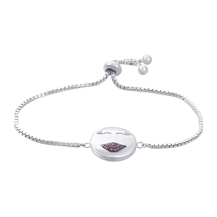 Браслет декоративный из серебра с фианитом