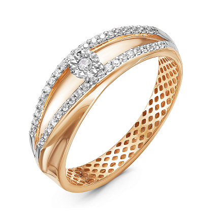 Кольцо из красного золота с бриллиантами