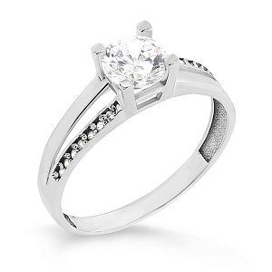 Кольцо из серебра с фианитами