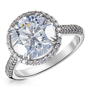 Кольцо из белого золота с бриллиантами