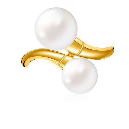 Кольцо из желтого золота с жемчугом