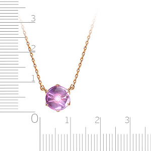 Колье из красного золота с аметистом, бриллиантом, плетение якорное