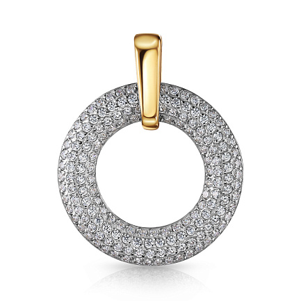 Подвеска из желтого золота с фианитом