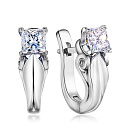 Серьги с английским замком из белого золота с бриллиантами