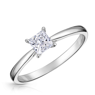 Кольцо из белого золота с бриллиантом