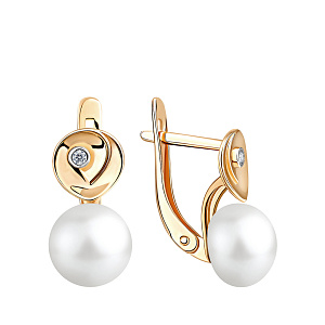 Серьги с английским замком из красного золота