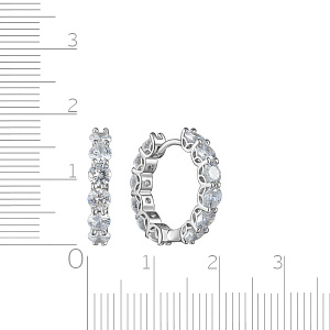 Серьги из серебра с фианитом