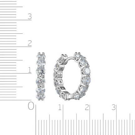 Серьги из серебра с фианитом