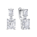 Серьги с английским замком из серебра с фианитами