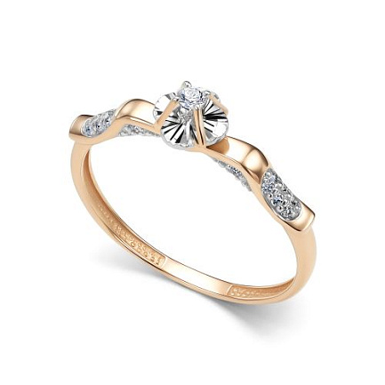 Кольцо из красного золота с бриллиантами