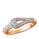 Кольцо из красного золота с бриллиантами