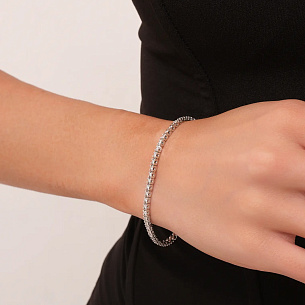 Браслет декоративный из белого золота с бриллиантом