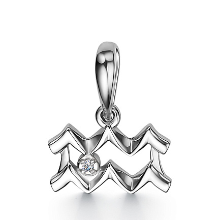 Подвеска из белого золота с бриллиантом