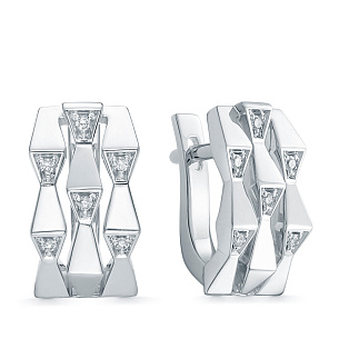 Серьги из белого золота с бриллиантом