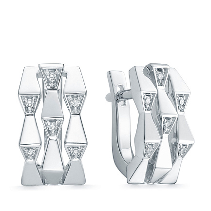 Серьги из белого золота с бриллиантами