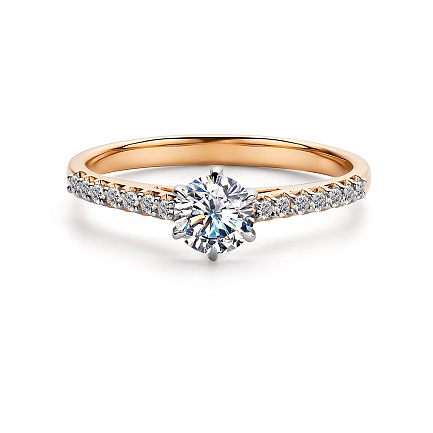 Кольцо из красного золота с бриллиантами