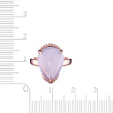 Кольцо из красного золота с бриллиантами, кварцем