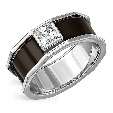 Кольцо из серебра с фианитом