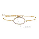 Браслет декоративный из желтого золота с бриллиантами, плетение якорное