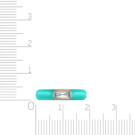 Кольцо из красного золота с топазом, эмалью