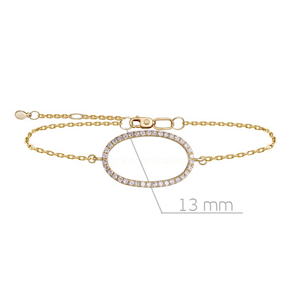 Браслет декоративный из желтого золота с бриллиантами, плетение якорное