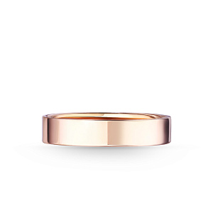Кольцо обручальное гладкое из красного золота