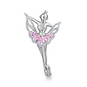 Брошь из серебра с фианитом