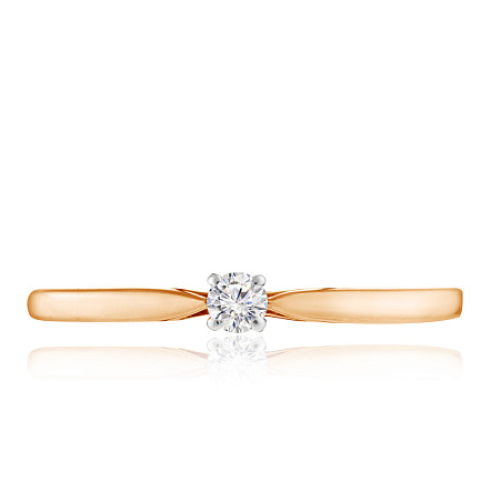 Кольцо из красного золота с бриллиантом