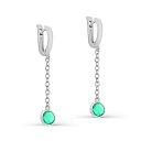 Серьги с английским замком из серебра с алпанитами