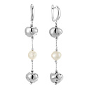 Серьги с английским замком из серебра с жемчугом