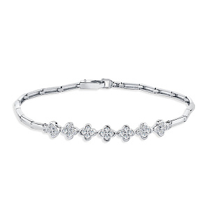 Браслет декоративный из белого золота с бриллиантами