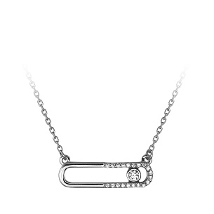 Колье из белого золота с фианитом