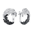 Серьги с английским замком из серебра с фианитом