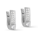 Серьги с английским замком из серебра с фианитами