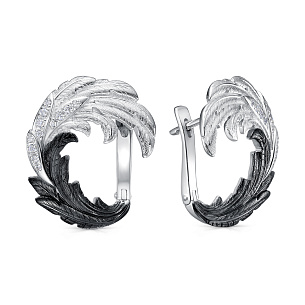 Серьги с английским замком из серебра с фианитом